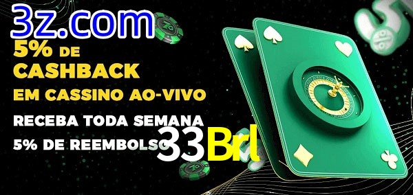 Promoções do cassino ao Vivo 33Brl